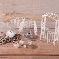 Miniatyrbillede 2 af 2: Mini havetilbehør - Rayher - Vandkande og spand af metal Grå