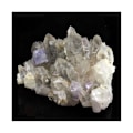 Miniatyrbillede 2 af 4: Sten og mineraler. Fluorit + Kvarts. 451,0 øre. La Collada mineområde, Asturias, Spanien.
