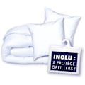 Miniatyrbillede 2 af 4: Dynepakke 220x240 cm + 2 puder 60x60 cm + 2 pudebeskyttere 60x60 cm - 100% polyesterfyld - 350g/m² - hvid - DODO Vit