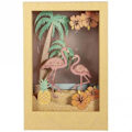 Miniatyrbillede 2 af 4: Dekorativ træramme med 3D-mønster - 20 x 30 x 6,7 cm - Flamingo Beige