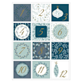 Pikkukuva 3 / 4: Adventtikalenteritarrat - Loistava joulu - 5 x 5 cm - 24 kpl Blå