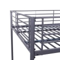 Miniatyrbillede 5 af 6: Metal køjesenge - Mørkegrå - Boxfjedre inkluderet - 2 x 140 x 190 cm - ALICE