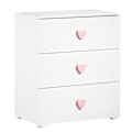 Pikkukuva 2 / 3: Vaihtoarkku - Babyprice - Basic - 3 laatikkoa - Puinen - Vaaleanpunaiset sydännapit Mjuk rosa, vit