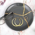 Miniatyrbild 3 av 4: Kintsugi-set - GRAINE CREATIVE ON A TOUS DU TALENT - 6 st - Grå - Epoxyharpiks - Guld Grå, guld