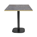 Miniatyrbillede 1 af 4: Bord 70 x 70 cm - Rund cladeira model med messingkanter kastanj