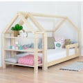 Pikkukuva 2 / 4: "Lit cabane avec étagère 90 x 200 naturel" in Finnish is "Hirsimökki sänky hyllyllä 90 x 200 luonnollinen". Beige