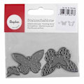 Miniatyrbillede 1 af 3: Metalskærematrice 5 x 3,5 cm - Sommerfugle Grå