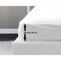 Miniatyrbillede 1 af 2: KÆRLIGHED HJEM Fittet ark 100% bomuld 180x200x30 cm hvid Vit