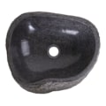 Miniatyrbillede 1 af 4: Brun naturstenseffekt Riverstone vask Svart