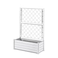 Miniatyrbillede 2 af 3: STEFANPLAST Rektangulær blomsterkasse med espalier - Træfinish - 100 x 43 x H 142 cm - 80 L - Hvid Vit