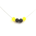 Miniatyrbillede 1 af 3: Collier - A Bijoux - Agat gul og Lava - 8 mm - Rustfrit stål - Unisex Gul