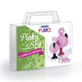 Pikkukuva 1 / 2: Coffret polymerisavahdoin Ma ensimmäinen figuurini - Pinky ja Rosy flamingot Svart, vit, grå, rosa