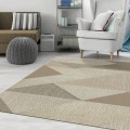 Miniatyrbillede 3 af 4: Tæppe - MIRAN - Beige - 120x180 cm - Skridsikkert - Maskinvaskbart - Geometrisk