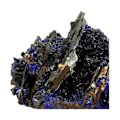 Miniatyrbillede 4 af 4: Sten og mineraler. Azurit. 1928,0 ct. Tazalaght, Souss-Massa, Marokko.