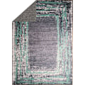 Miniatyrbillede 3 af 4: Tæppe - RING - Sort/grøn - 80x150 cm - Syntetisk - Moderne Svart/grön