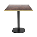 Miniatyrbillede 1 af 4: Bord 70 x 70 cm - Rund rust rock model med messing kanter kastanj