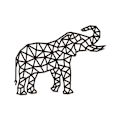 Miniatyrbillede 1 af 3: Puzzle vægmaleri i træ - Elefant 73,3 cm Svart