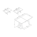 Miniatyrbillede 4 af 6: GRANADA udtrækbart spisebord - Industriel stil - 6/10 personer - 2 udtræk 40 cm - L 157/237 x D 90 x H 75 cm - Eg/sort hantverkare ek / svart