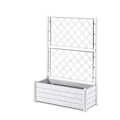 Miniatyrbillede 1 af 3: STEFANPLAST Rektangulær blomsterkasse med espalier - Træfinish - 100 x 43 x H 142 cm - 80 L - Hvid Vit