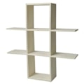 Miniatyrbillede 1 af 2: Væghylde i træ til tilpasning - 2 niveauer - 53 x 53 x 12 cm Beige