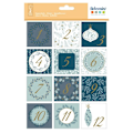 Pikkukuva 1 / 4: Adventtikalenteritarrat - Loistava joulu - 5 x 5 cm - 24 kpl Blå