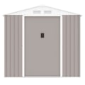 Miniatyrbillede 2 af 5: Metal havekøb 2,71 m² - 213 x 127 x 195 cm - PLUTON - Inkluderet fundamentkit, 2 skydedøre - Taupe Mol