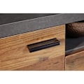 Pikkukuva 6 / 6: MOOD TV-kaappi 2 ovea ja 2 laatikkoa - Vanhentunutta puuta ja mattaharmaa melamiinia - L 180 x 47 x 66 cm Åldrat trä och mattgrå