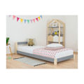 Miniatyrbillede 2 af 4: Lyst enkelt træbed - Benlemi - DRØMMENDE - Grå - 80x180cm - 1 plads - Elegant design Grå