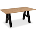 Miniatyrbillede 5 af 6: GRANADA udtrækbart spisebord - Industriel stil - 6/10 personer - 2 udtræk 40 cm - L 157/237 x D 90 x H 75 cm - Eg/sort hantverkare ek / svart