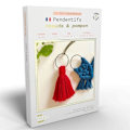 Miniatyrbillede 1 af 4: French Kits Sy Kit - Knots & Pompom - Medium Level - 6 styks - Blå Flerfärgad