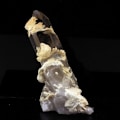 Miniatyrbillede 1 af 2: Sten og mineraler. Røgkvarts + Baryt. 191,5 øre. Lac Blanc, Alpes d'Huez, Bourg d'Oisans, Isère, Frankrig.