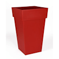Miniatyrbillede 1 af 2: EDA Tuscan Square Top Flower Pot - 39 x 39 x H 65 cm - 62 L - Ruby Red rubinröd