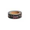 Miniatyrbillede 1 af 2: Washi Tape Kærlighed på taupe baggrund - 15 m x 3 cm kastanj