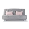 Miniatyrbillede 1 af 6: COMFORT BULTEX Clic clac bænksæde - Grå stof + lyserøde pyntepuder - L193 x D95 cm Ljusgrå + Rosa kuddar