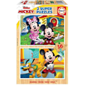 Miniatyrbillede 2 af 3: MICKEY & MINNIE træpuslespil - 2x16 brikker - Tegnefilm og tegneserier - Gul - Fra 3 år Flerfärgad