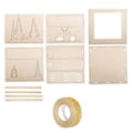 Miniatyrbillede 2 af 2: Kit træramme juleforest 20 x 20 cm + gyldent glimmer masking tape 5 m Beige