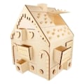 Pikkukuva 1 / 4: Piparkakkutalon joulukalenteri puusta 33 x 26 x 23 cm Beige
