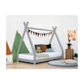 Miniatyrbild 2 av 4: NAKANA Kids Tipi säng - massivt trä - grå - 90 x 160 cm Grå