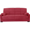 Miniatyrbillede 1 af 4: 3-personers sovesofa MEGAN 14 - Rød Soro stof - Med armlæn - Seng 130x190 cm - L223 x D96 x H103 cm Röd