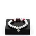 Miniatyrbillede 1 af 6: Sten og mineraler. Mogok Ruby Beads Armbånd, Burma, Myanmar + Tiger Eye Lavet i Frankrig. Fuschia, rosa