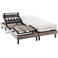 Miniatyrbillede 1 af 3: ERGO 2 Dreamzone elektrisk afslapningsmadras + boxspring sæt - 2x80x200 cm - Pocket fjedre - DEKO DREAM Ergo 2 grå ek