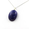 Miniatyrbillede 1 af 2: Sten og mineraler. Lapis Lazuli halskæde. 71,82 øre. Oval form.. Blå