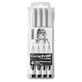 Miniatyrbillede 2 af 3: Fine liners - Graph'It - Pakket med 4 - Sort - Kalibre 0,3 til 1 mm - Pigmenteret vandbaseret blæk sort