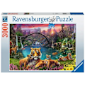Miniatyrbillede 3 af 3: Puslespil med 3000 brikker Tigers at the lagoon, Voksen, Fra 14 år, 00016719, Ravensburger Flerfärgad