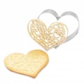 Miniatyrbillede 1 af 3: Hjertepræget kiksesæt + 2 hvide og pastelgule chokoladepenne Grå