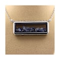Miniatyrbillede 3 af 3: Collier - ABIJOUX - Benitoit rå - Rustfrit stål - 18x50 mm - Unisex Blå