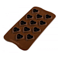 Miniatyrbillede 1 af 3: Chokoladeform - SILIKOMART - My Love - 100% fødevaregodkendt silicium - 12 hulrum - 3D effekt Brun
