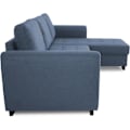 Miniatyrbillede 4 af 6: Fast vendbar 4-personers hjørnesofa - Blåt stof - L245 x D150 x H86 cm - HAMILTON - Fremstillet i Ukraine Blå