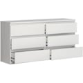 Miniatyrbillede 6 af 6: CHELSEA 6 Skuffe Kommode - Mat hvid farve - L 154 x D 42,2 x H 79,9 cm Matt vit