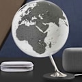 Miniatyrbillede 2 af 2: Anglo lysende terrestrisk globus Ø 25 cm - Trækul Svart